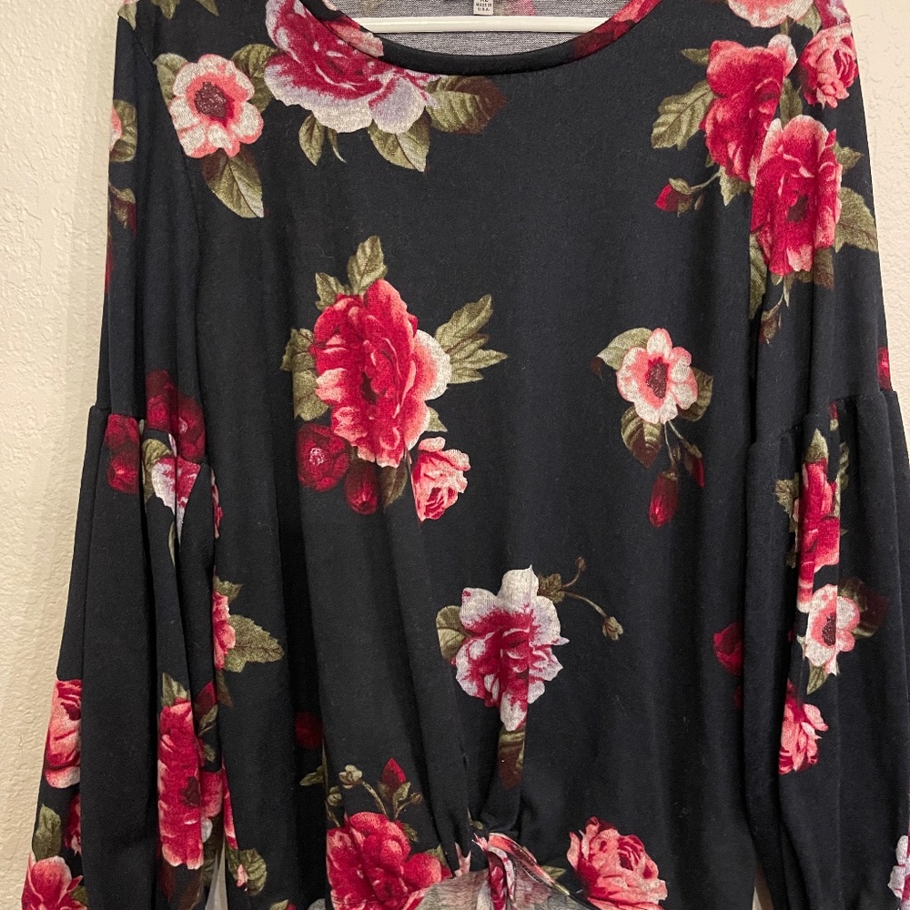 Navy Floral Sweater